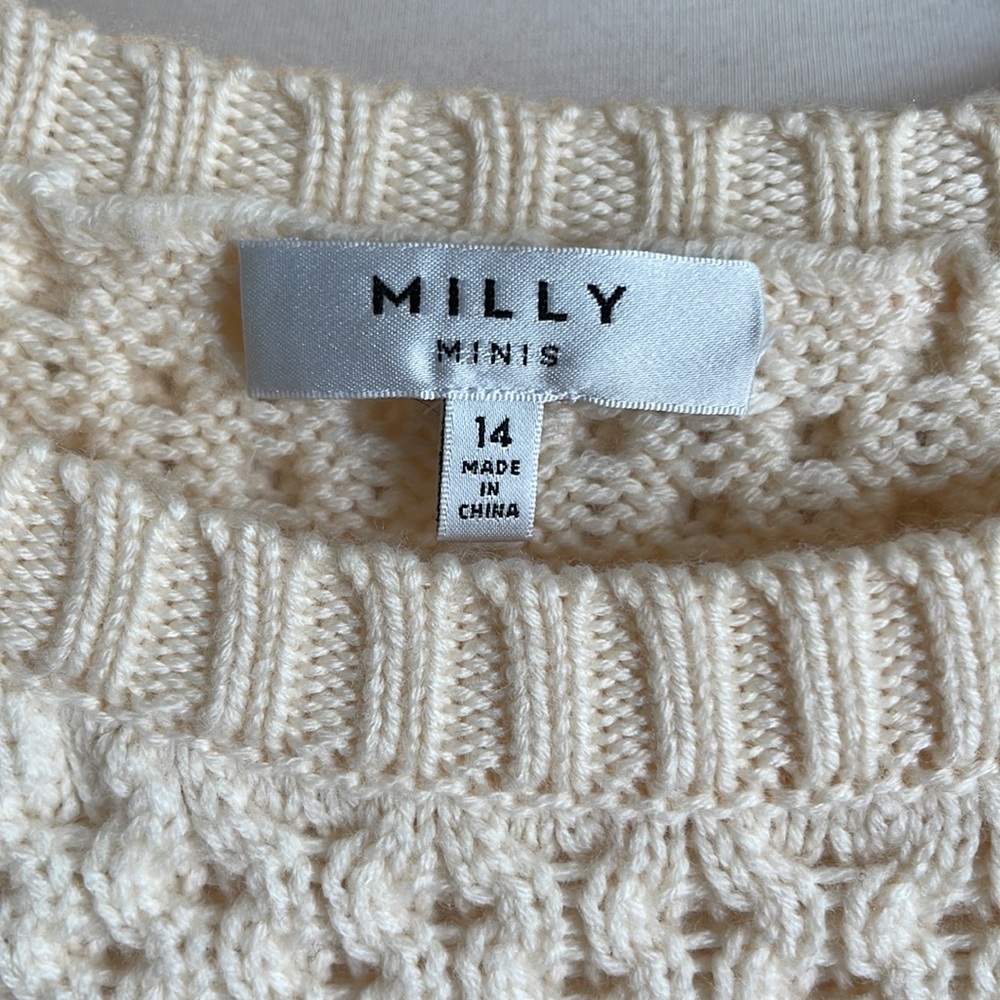 MILLY MINIS Chevron Stripe Merino Wool Sweater girls size 14 - Picture 3 of 7